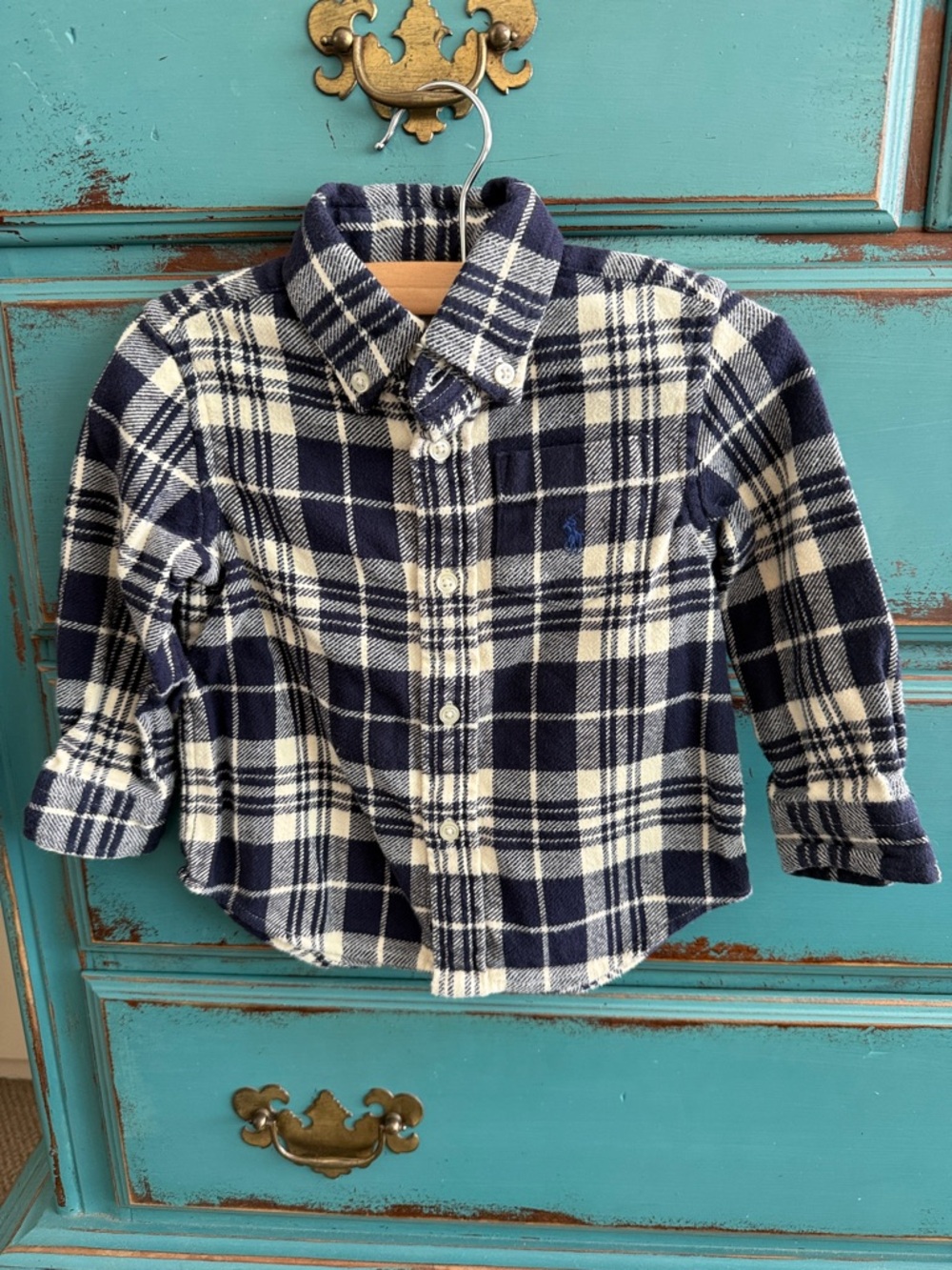 Ralph Lauren Baby Boy Flannel Shirt Size 12 Months